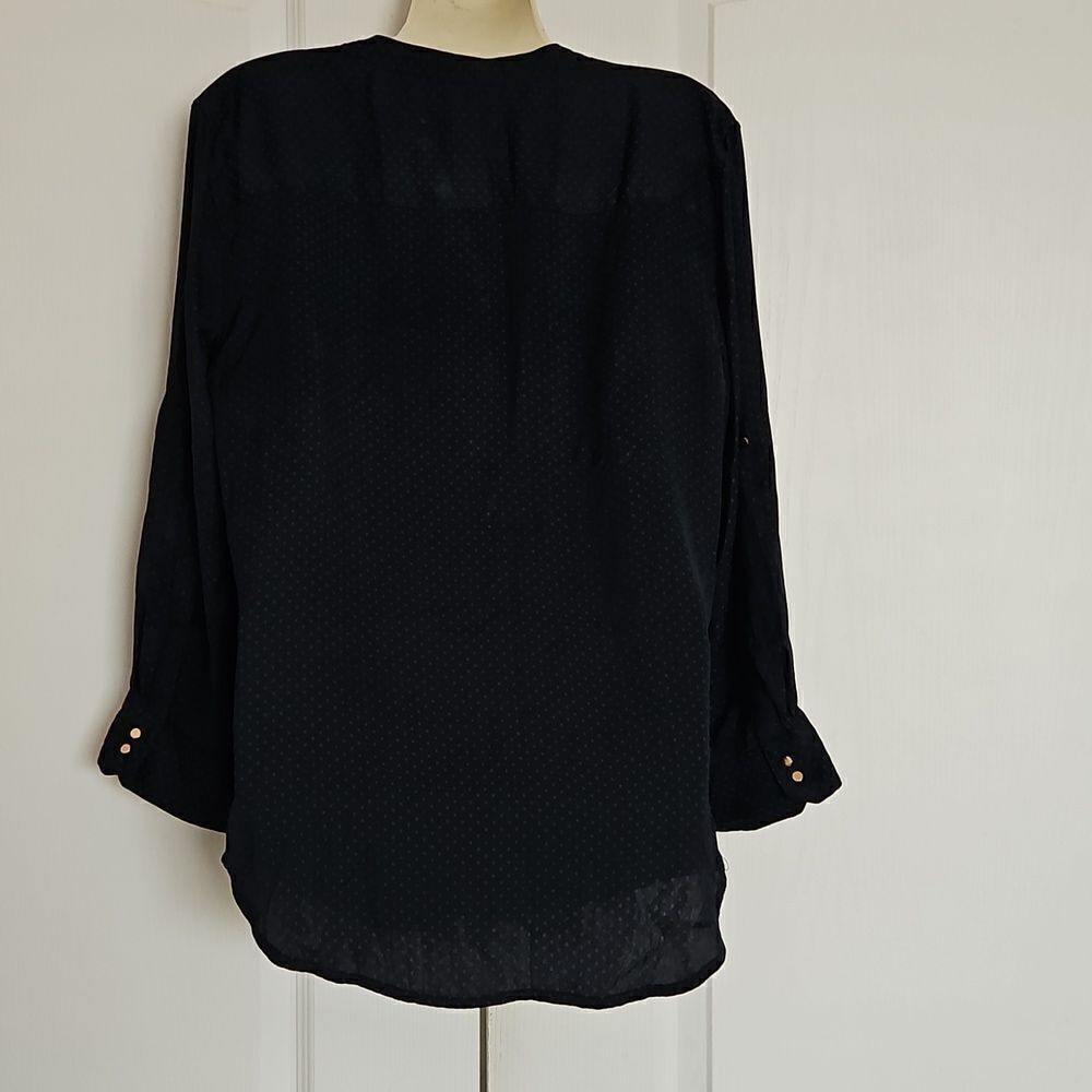 Zara Women's Casual Button-Down Shirt Long Sleeves Shirt Navy Blue Small - Picture 3 of 16